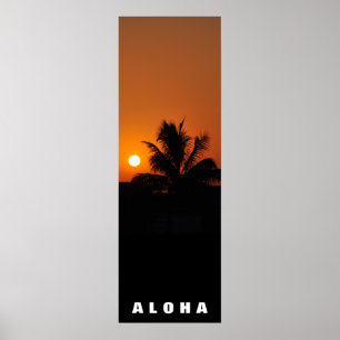 Affiches Aloha Hawaii Palm Trees Tropiques Coucher de solei