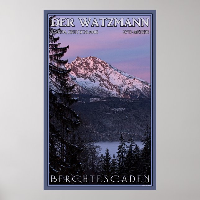 Affiches Alpenglow sur Der Watzmann (Devant)