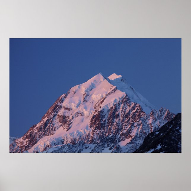 Affiches Alpenglow sur le mont Aoraki Cook, Mackenzie 2 (Devant)