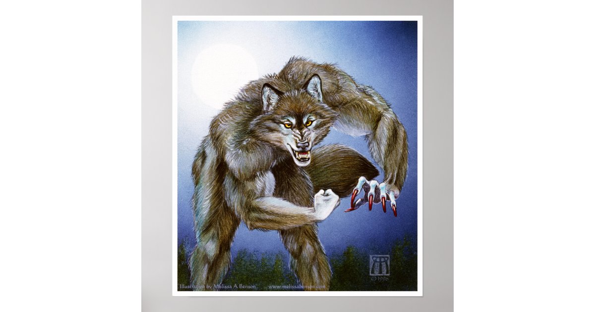 Alphi Le Petit Loup Garou Affiches Alpha loup-garou | Zazzle.fr