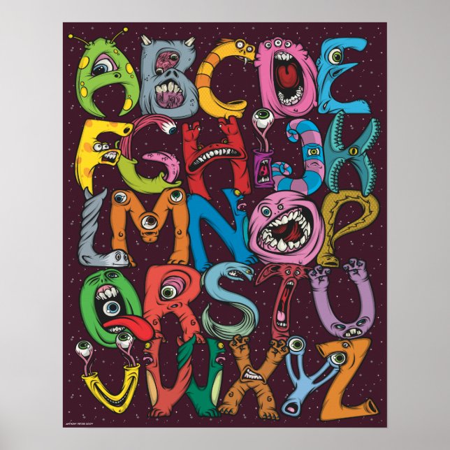 Affiches Alphabet Alien (Devant)
