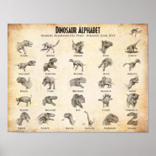 Affiches alphabet dinosaure