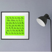 Alphabet hongrois en vert