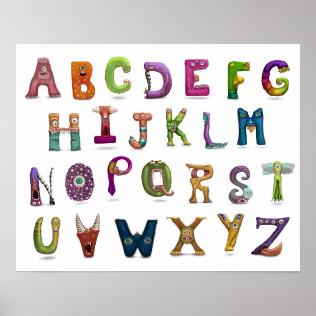 Affiches Alphabet Monster (Devant)
