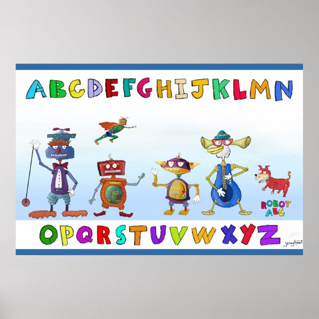 Affiches Alphabet robotique par Jerry Hunt (Devant)