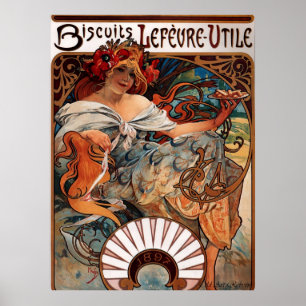 Affiches Alphons Mucha Biscuit Publicité