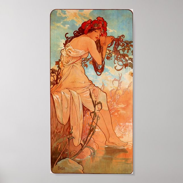 Affiches Alphons Mucha été (Devant)