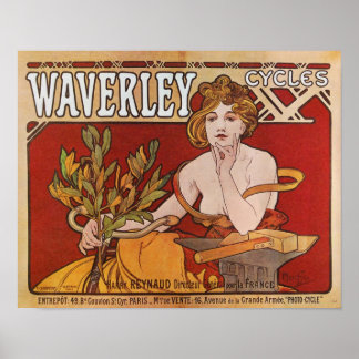 Affiches Alphonse ( Alfons ) Mucha ~ Cycles Waverley 1898