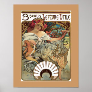 Affiches Alphonse Mucha Biscuits Cookies Annonce Vintage Po