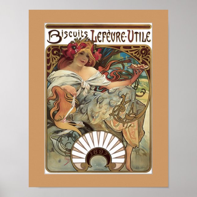 Affiches Alphonse Mucha Biscuits Cookies Annonce Vintage Po (Devant)