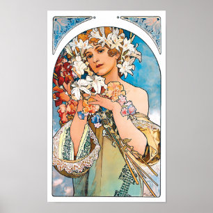 Affiches Alphonse Mucha - Fleur - Art Nouveau Rétro