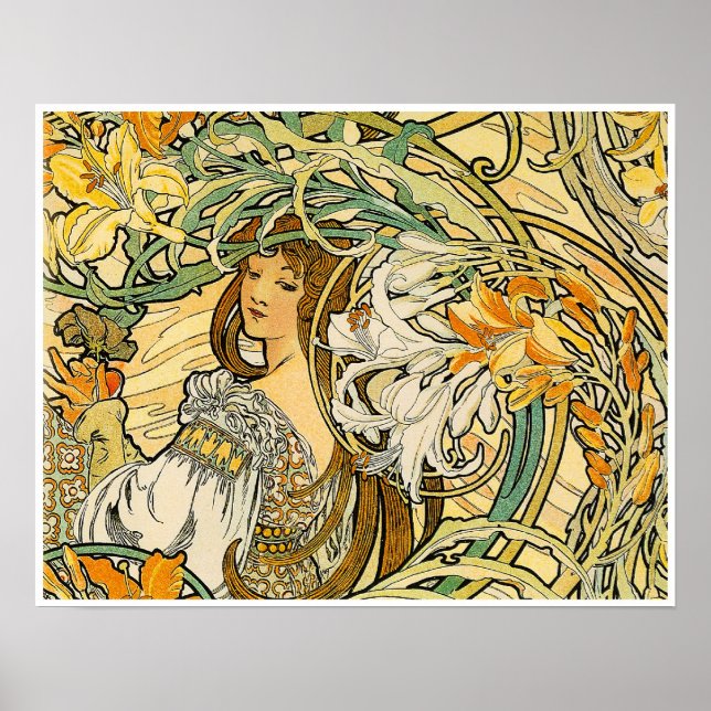Affiches Alphonse Mucha : Langue des Fleurs (Devant)