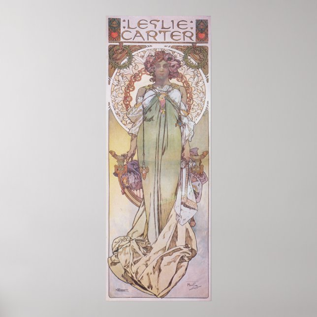 Affiches Alphonse Mucha. Leslie Carter, 1908 (Devant)