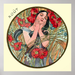 Affiches Alphonse Mucha Mois D'Août