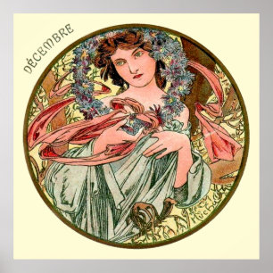 Affiches Alphonse Mucha Mois De Décembre