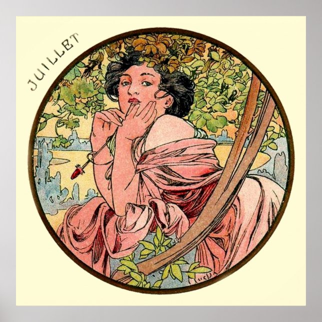 Affiches Alphonse Mucha Mois De Juillet (Devant)