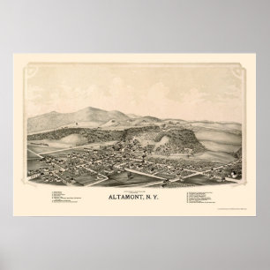 Affiches Altamont, NY Carte panoramique - 1889