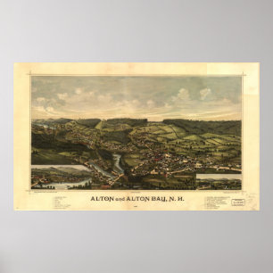 Affiches Alton 1888 et baie d'Alton, carte panoramique