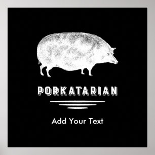 Affiches Amant antique Porkatarian de lard de porc drôle