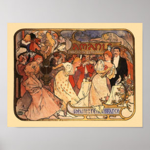 Affiches Amants, Alphonse Mucha