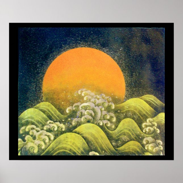 Affiches AMATERASU, DÉESSE DU SOLEIL, jaune vert noir (Devant)