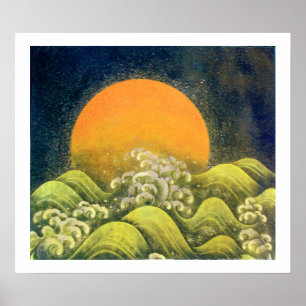 Affiches AMATÉRASU, GODDESS SOLEIL, jaune vert noir blanc