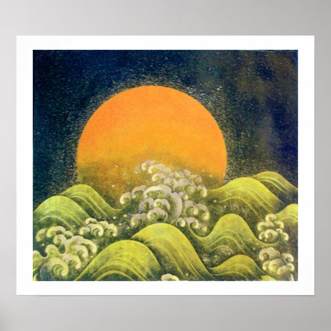 Affiches AMATÉRASU, GODDESS SOLEIL, jaune vert noir blanc (Devant)