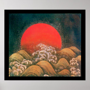 Affiches AMATÉRASU, GODDESS SOLEIL, noir rouge