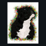 Affiches American Bully Colorée Pop Art<br><div class="desc">Ce portrait original d'une Bully américaine a été créé par moi à l'aide d'une combinaison d'esquisse et de peinture à la main avec de l'art numérique. L'atmosphère y est abstraite, pop art, avec beaucoup de détails et des couleurs vives et joyeuses. Si vous souhaitez que ce design soit affiché sur...</div>