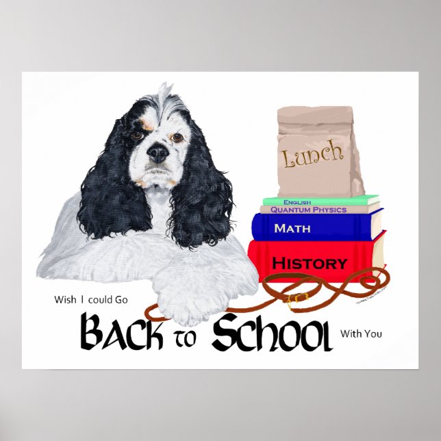 Affiches American Cocker Spaniel Retour à l'école (Devant)