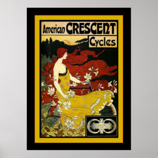 Affiches American Crescent Cycles~Publicité Vintage