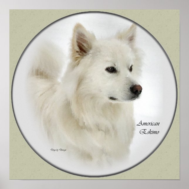 Affiches American Eskimo Dog Cadeaux Art (Devant)