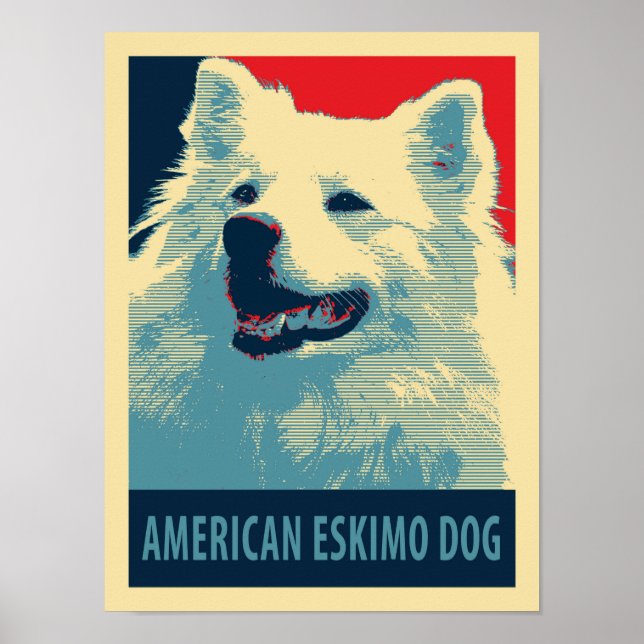 Affiches American Eskimo Dog Political Hope Parodie (Devant)