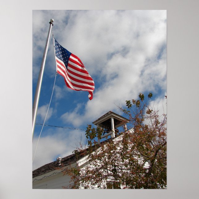 Affiches American Flag et une école d'une chambre (Devant)