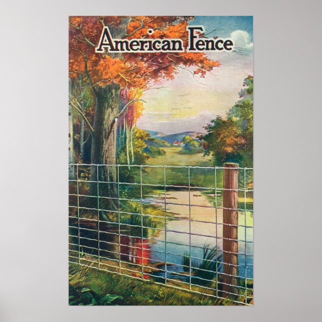 Affiches American Steel & Wire Co Fence Road Scene (Devant)