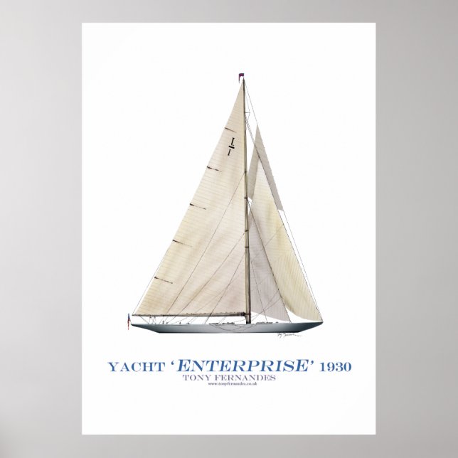 Affiches americas cup yacht enterprise 1930, tony fernandes (Devant)