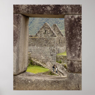 Affiches Amérique du Sud, Pérou, Machu Picchu. Deux tourist
