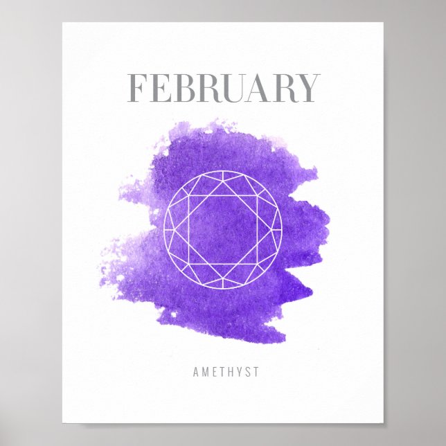Affiches Amethyst Birthstone Février (Devant)