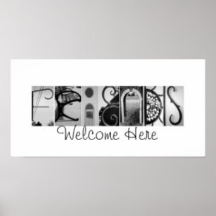 Affiches Amis Bienvenue ici Alphabet Photographie 10x20