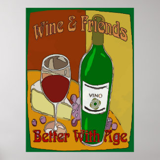 Affiches Amis du vin mieux avec l'âge