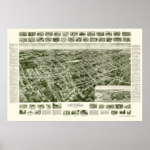 Affiches Amityville, NY Carte panoramique - 1925