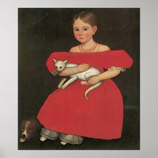 Affiches Ammi Phillips Girl in Red avec son chat et son chi (Devant)