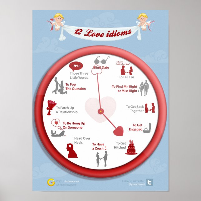 Affiches Amour 24h/24 : 12 idiomes d'amour (Devant)