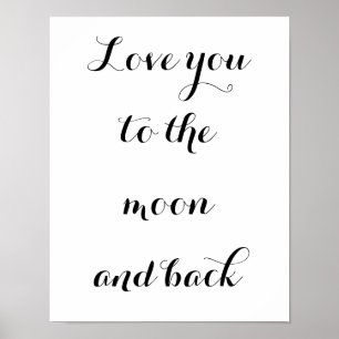 Affiches Amour à la lune et au dos
