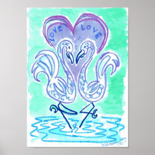 Affiches Amour des flamants rose par Wendy C Allen