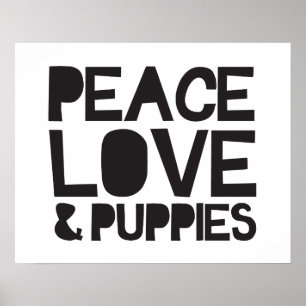 Affiches Amour et chiots de paix