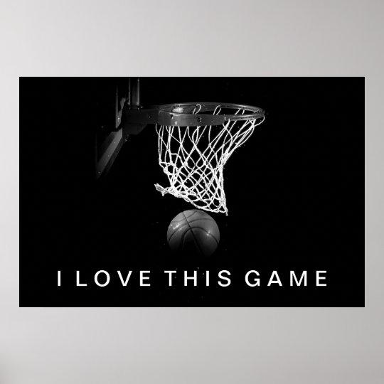 Affiches Amour Noir Et Blanc De L Affiche I De Basket Ball Zazzle Fr