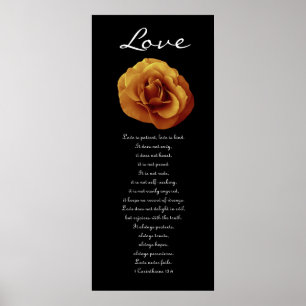 Affiches Amour - Rose d'or - premiers Corinthiens