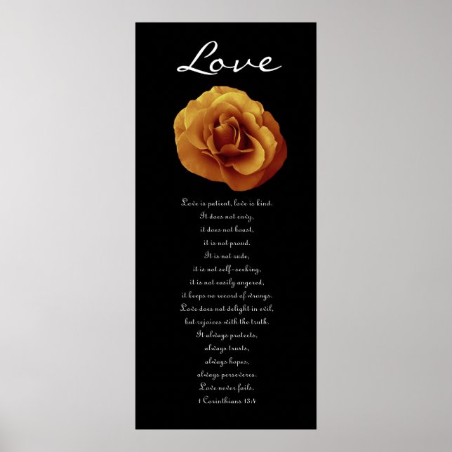 Affiches Amour - Rose d'or - premiers Corinthiens (Devant)