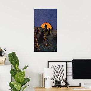 Affiches Amour vintage et romance, Harvest Moon Kiss